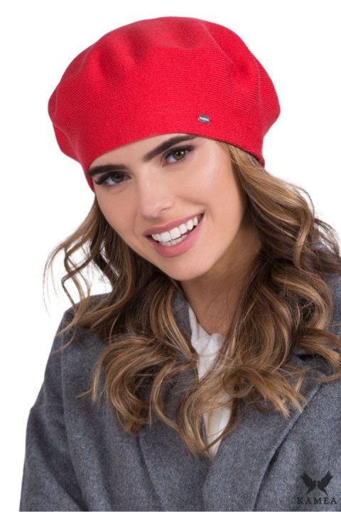 INEZZ beret damski kolor koralowy - Kamea INEZZ beret damski kolor koralowy - Kamea