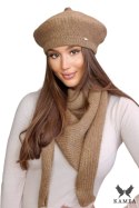 OFELIA zimowy beret damski kolor ciemny beż - Kamea