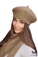 OFELIA zimowy beret damski kolor ciemny beż - Kamea