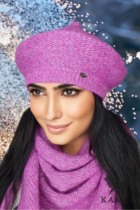 OFELIA zimowy beret damski kolor różowy - Kamea OFELIA zimowy beret damski kolor różowy - Kamea