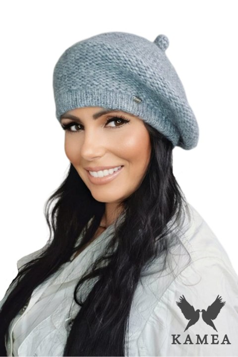 OFELIA zimowy beret damski kolor szary - Kamea OFELIA zimowy beret damski kolor szary - Kamea