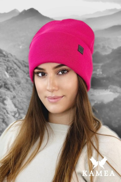 SALLY czapka beanie zimowa czapka uniwersalna kolor malinowy - Kamea SALLY czapka beanie zimowa czapka uniwersalna kolor malinowy - Kamea