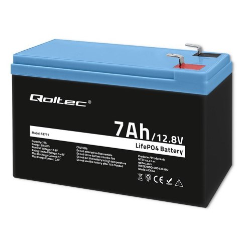 Akumulator LiFePO4 Litowo-Żelazowo-Fosforanowy | 12.8V | 7Ah | 89.6Wh | BMS Qoltec