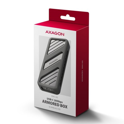 EEM2-20G Obudowa zewnętrzna aluminiowa USB-C 3.2 Gen 2 M.2 NVMe SSD 20Gbps AXAGON