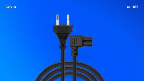 Kabel zasilający 2pin, C7 kątowy 5m, CL-186 Savio