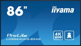 Monitor 86 cali LH8664UHS-B2AG,24/7,IPS,ANDROID.11,4K,3xHDMI,RJ45, 2xUSB,WiFi IIYAMA