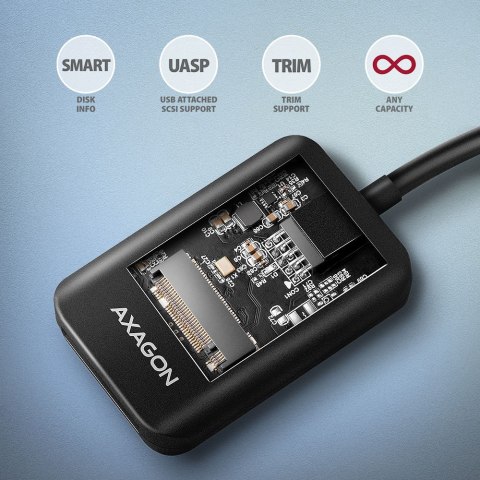 ADM2-CM Adapter USB3.2 Gen 2 M.2 NVMe/SATA SSD 10cm USB-C cable AXAGON