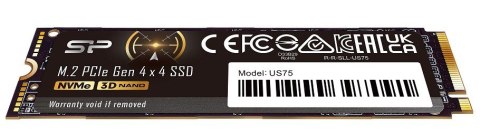 Dysk SSD US75 1TB M.2 PCIe Gen4x4 NVMe 1.4 7000/6000 MB/s Silicon Power Dysk SSD US75 1TB M.2 PCIe Gen4x4 NVMe 1.4 7000/6000 MB/s Silicon Power