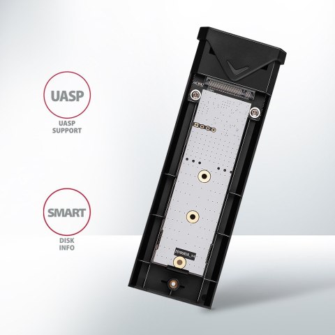 EEM2-UB2 Obudowa zewnętrzna aluminiowa, USB-C 3.2 Gen 2 - M.2 NVMe SSD, długość 42 do 80 mm Czarna AXAGON