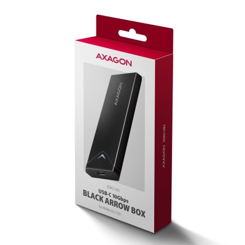 EEM2-UB2 Obudowa zewnętrzna aluminiowa, USB-C 3.2 Gen 2 - M.2 NVMe SSD, długość 42 do 80 mm Czarna AXAGON