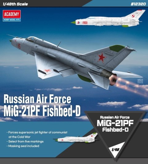 Model plastikowy MiG-21PF Polskie Malowanie 1/48 Academy Model plastikowy MiG-21PF Polskie Malowanie 1/48 Academy
