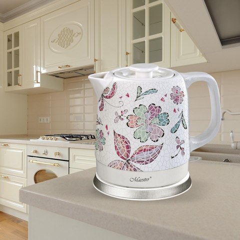 Ceramiczny czajnik elektryczny 1,5l 1500W MR-068-FLOWERS Feel-Maestro Ceramiczny czajnik elektryczny 1,5l 1500W MR-068-FLOWERS Feel-Maestro