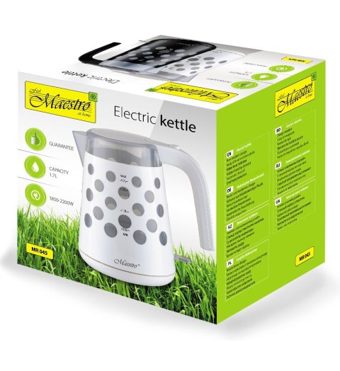 Czajnik elektryczny 1,7l 2200W "KROPKI" MR-045-WHITE Feel-Maestro Czajnik elektryczny 1,7l 2200W "KROPKI" MR-045-WHITE Feel-Maestro