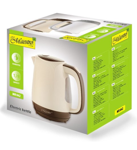 Czajnik elektryczny 1,7l 2200W MR-042-BEIGE Feel-Maestro Czajnik elektryczny 1,7l 2200W MR-042-BEIGE Feel-Maestro