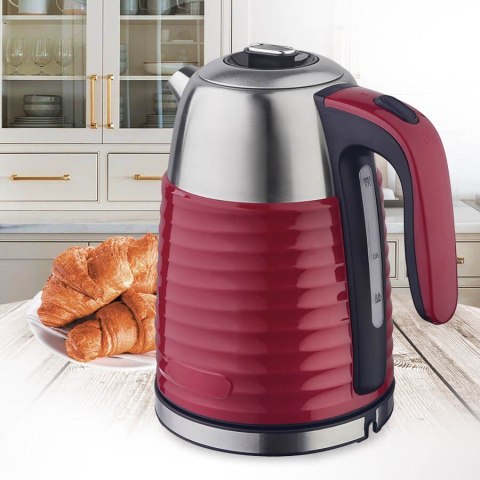 Czajnik elektryczny metalowy 1,7l 2200W MR-051-RED Feel-Maestro Czajnik elektryczny metalowy 1,7l 2200W MR-051-RED Feel-Maestro