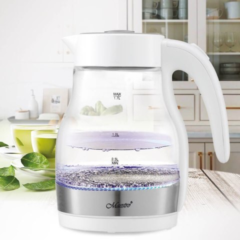 Czajnik elektryczny szklany 1,7l 2200W MR-061-WHITE Feel-Maestro Czajnik elektryczny szklany 1,7l 2200W MR-061-WHITE Feel-Maestro