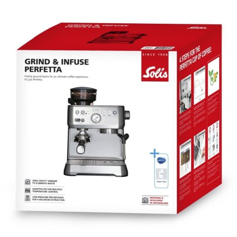 Ekspres kolbowy Grind & Infuse Perfetta stalowy Solis Ekspres kolbowy Grind & Infuse Perfetta stalowy Solis