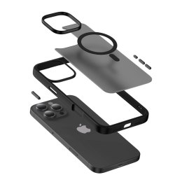 Etui z MagSafe Hybrid Frost MAG Cover do iPhone 16 (czarny) CRONG
