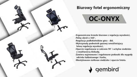 Krzesło biurowe ergonomiczne Onyx Gembird