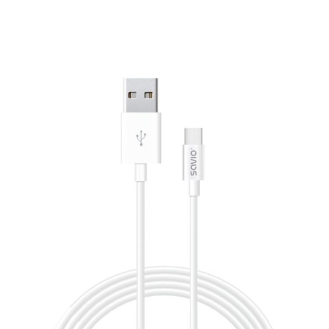 Ładowarka sieciowa 65W GaN LA-07 z kablem USB-A-USB typ C 1m, biała Savio