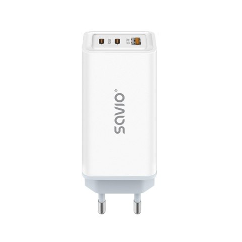 Ładowarka sieciowa 65W GaN LA-07 z kablem typu C-USB typ C 100W 1m, biało-czarna Savio