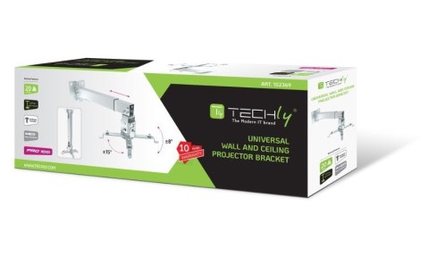 Uchwyt ścienno-sufitowy do projektora 43-65cm, 20kg Techly Uchwyt ścienno-sufitowy do projektora 43-65cm, 20kg Techly
