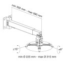 Uchwyt ścienno-sufitowy do projektora 43-65cm, 20kg Techly