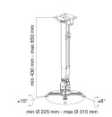 Uchwyt ścienno-sufitowy do projektora 43-65cm, 20kg Techly