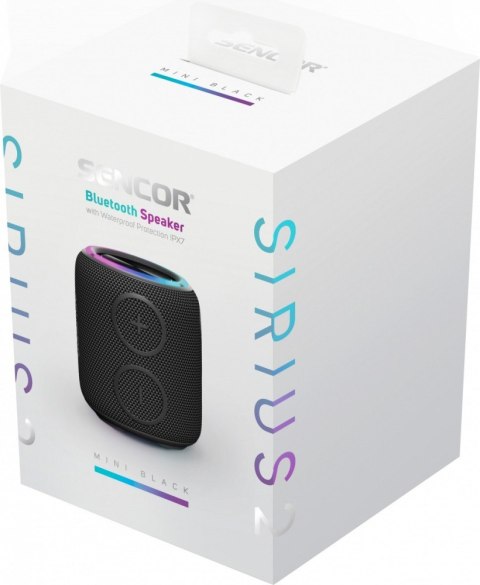 Głośnik bluetooth SIRIUS 2 MINI czarny moc 16W, LED, TWS Sencor Głośnik bluetooth SIRIUS 2 MINI czarny moc 16W, LED, TWS Sencor