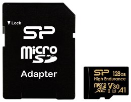 Karta pamięci microSDXC High Endurance 128GB V30 UHS-1 U3 A1 24/7 + ADAPTER microSD-SD Silicon Power