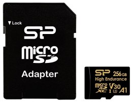 Karta pamięci microSDXC High Endurance 256GB V30 UHS-1 U3 A1 24/7 + ADAPTER microSD-SD Silicon Power