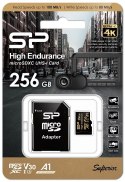 Karta pamięci microSDXC High Endurance 256GB V30 UHS-1 U3 A1 24/7 + ADAPTER microSD-SD Silicon Power