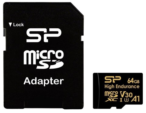 Karta pamięci microSDXC High Endurance 64GB V30 UHS-1 U3 A1 24/7 + ADAPTER microSD-SD Silicon Power Karta pamięci microSDXC High Endurance 64GB V30 UHS-1 U3 A1 24/7 + ADAPTER microSD-SD Silicon Power
