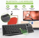 Klawiatura bezprzewodowa BT/RF 2.4GHz touchpad LED Techly