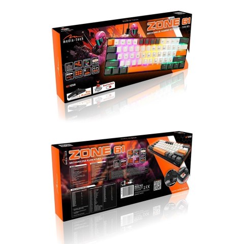 Klawiatura mechaniczna 60% ZONE 61 MT1258 (Przełączniki - RED) Media-Tech