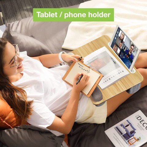 Podstawka pod laptop na kolana miękka wyściółka, wysuwana półka na mysz 410x335mm Techly Podstawka pod laptop na kolana miękka wyściółka, wysuwana półka na mysz 410x335mm Techly