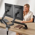 Uchwyt na dwa monitory 17-32 cali 9kg biurkowy obrotowy gazowy Techly
