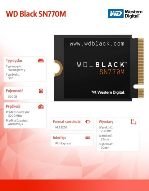 Dysk SSD Black 500GB SN770M M2 2230