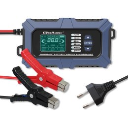 Inteligentna mikroprocesorowa ładowarka z testerem baterii i funkcją naprawy 12V | 6A | LCD | Prostownik do akumulatora AGM LiFe Qoltec