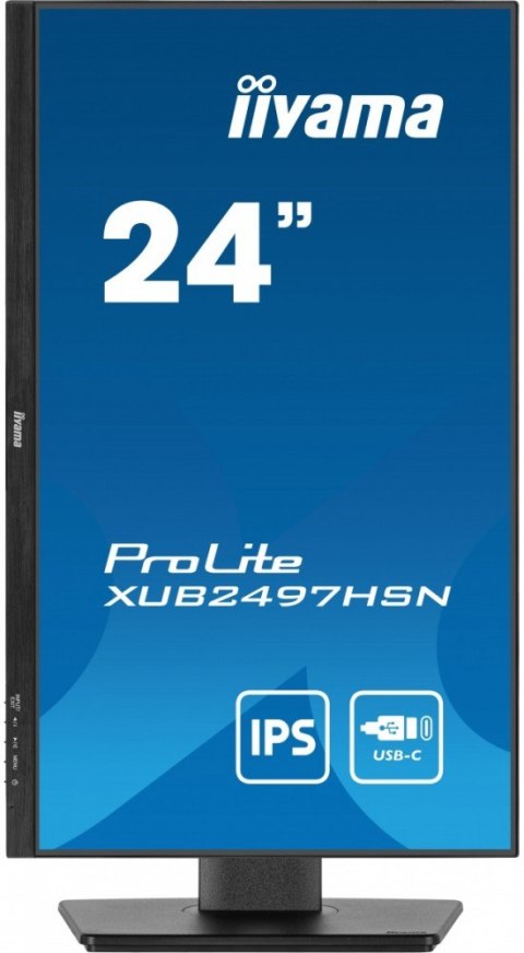 Monitor 24 cale XUB2497HSN-B2 IPS, USB-C Dock, HDMI, DP, 300cd, Pivot, HAS /5y/ IIYAMA