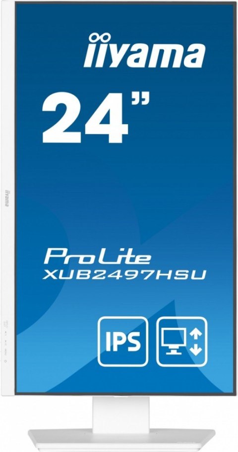 Monitor 24 cale XUB2497HSU-W2 IPS, HDMI, DP, 2x2W, 2xUSB, Pivot, HAS(150mm) /5y/ IIYAMA