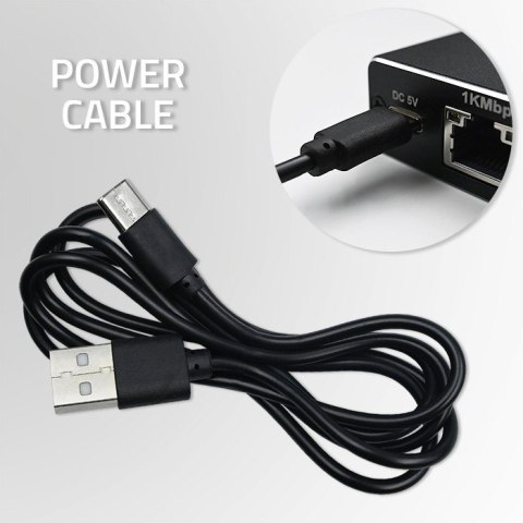 Rozdzielacz Splitter mini SWITCH 1x2 port RJ45 | 1000Mbps | USB-C| Aluminium Qoltec Rozdzielacz Splitter mini SWITCH 1x2 port RJ45 | 1000Mbps | USB-C| Aluminium Qoltec