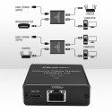 Rozdzielacz Splitter mini SWITCH 1x2 port RJ45 | 1000Mbps | USB-C| Aluminium Qoltec