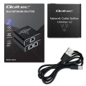 Rozdzielacz Splitter mini SWITCH 1x2 port RJ45 | 1000Mbps | USB-C| Aluminium Qoltec