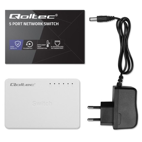 SWITCH przełącznik sieciowy 5 x port RJ45 | 100Mbps | Fast Ethernet| LAN Qoltec SWITCH przełącznik sieciowy 5 x port RJ45 | 100Mbps | Fast Ethernet| LAN Qoltec