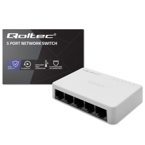 SWITCH przełącznik sieciowy 5 x port RJ45 | 100Mbps | Fast Ethernet| LAN Qoltec SWITCH przełącznik sieciowy 5 x port RJ45 | 100Mbps | Fast Ethernet| LAN Qoltec