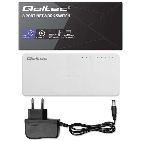 SWITCH przełącznik sieciowy 8 x port RJ45 | 100Mbps | Fast Ethernet | LAN Qoltec SWITCH przełącznik sieciowy 8 x port RJ45 | 100Mbps | Fast Ethernet | LAN Qoltec