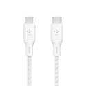 Kabel w oplocie USB-C do USB-C 100W 3m biały Belkin