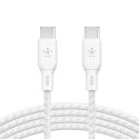Kabel w oplocie USB-C do USB-C 100W 3m biały Belkin