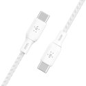 Kabel w oplocie USB-C do USB-C 100W 3m biały Belkin